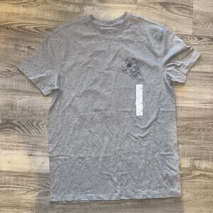Goodfellow & Co Men's Gray Floral Graphic Print Short Sleeve Crew Neck TShirt XL
